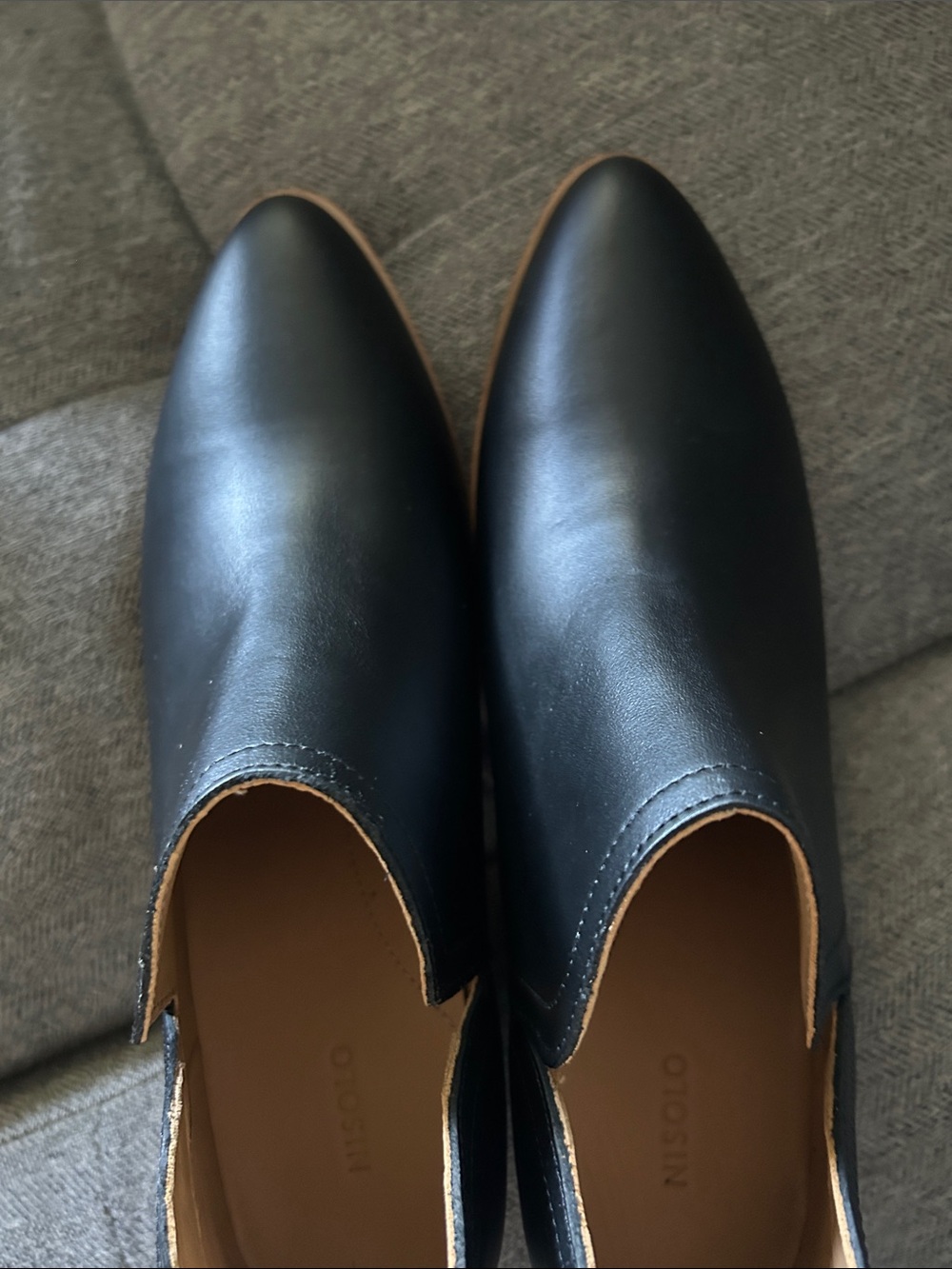 NISOLO Mia Ankle Boots Boots Black Leather Size 10 - Picture 8 of 8